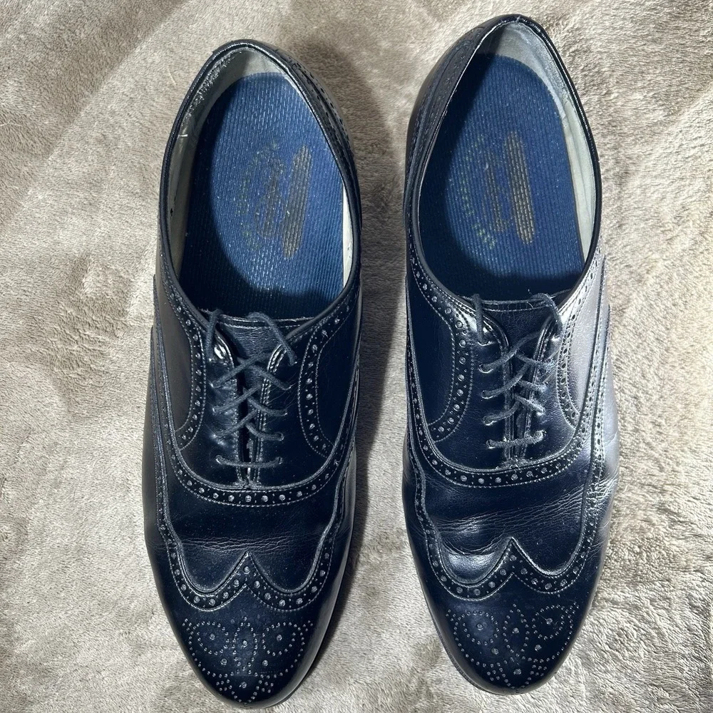 Florsheim Black Leather Wingtip Oxford Dress Shoes - Men's Size 10.5 E (Wide)